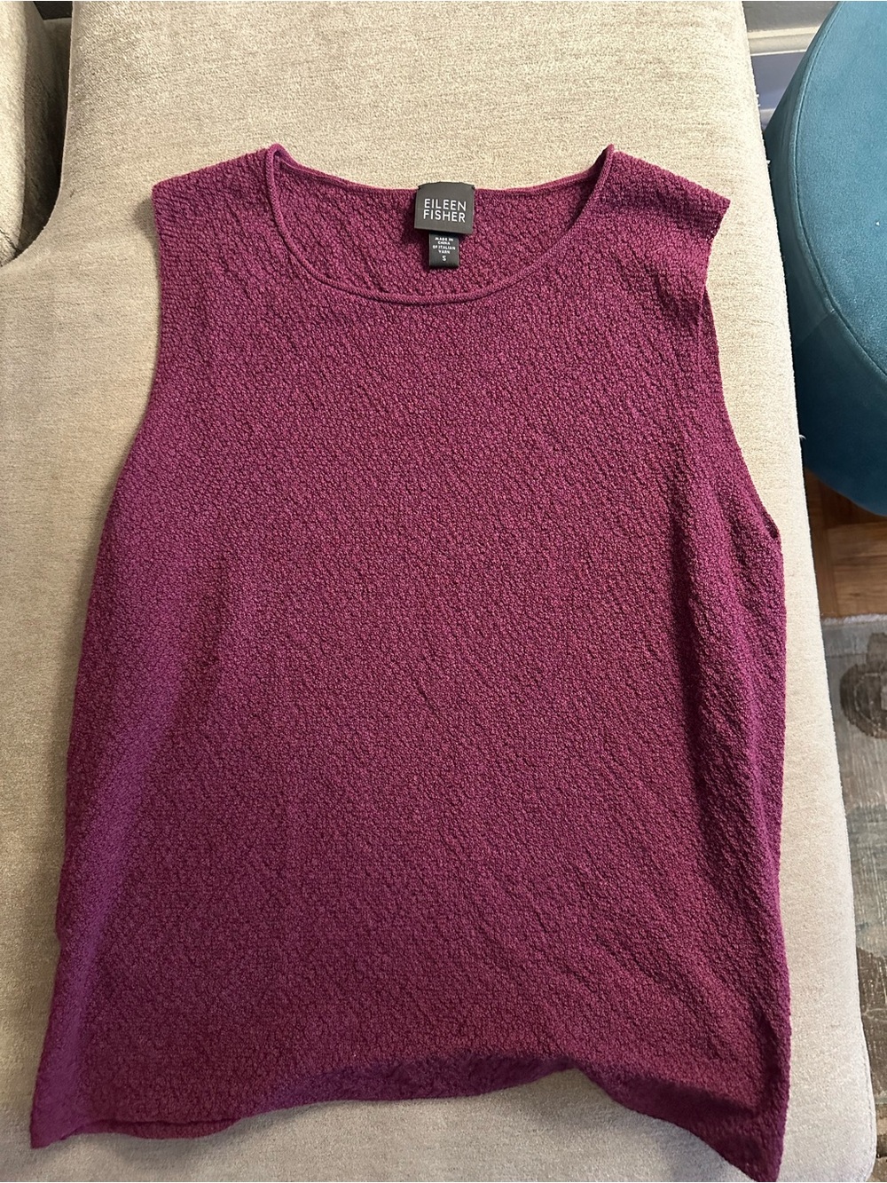 Eileen Fisher Sleeveless Knit Tank in Plum Berry